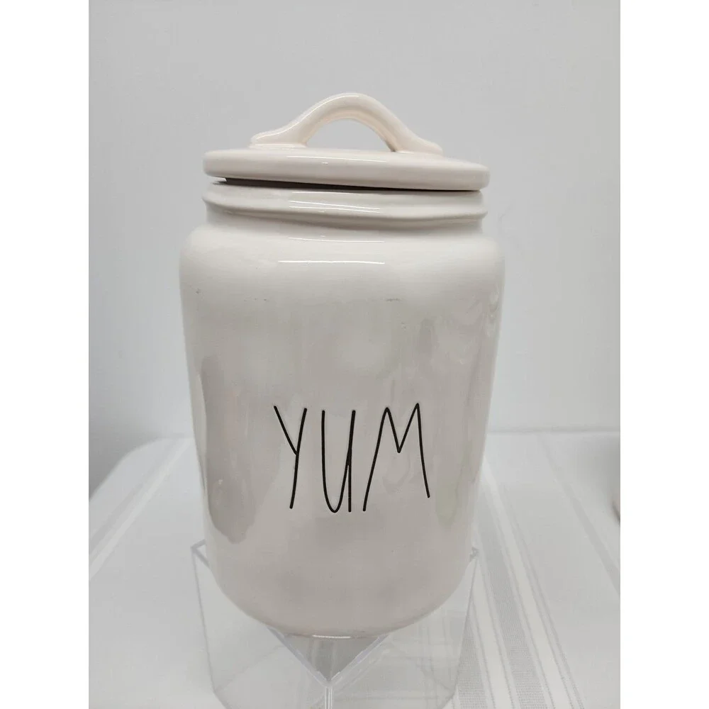 Rae Dunn Artisan Collection By Magenta 8 Inch Long Letter YUM Cannister NWOT